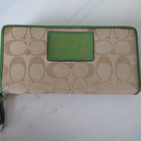 Coach Handbags - 3 for $15.00 SALE -Coach Green & Tan Wallet